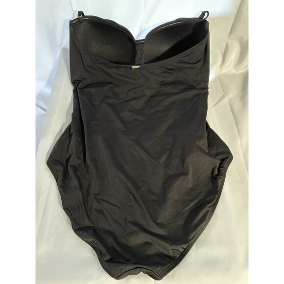 Anne Cole 1 Piece Black Swimsuit Bathing Suit Removable Strap Size 16 - Picture 4 of 9